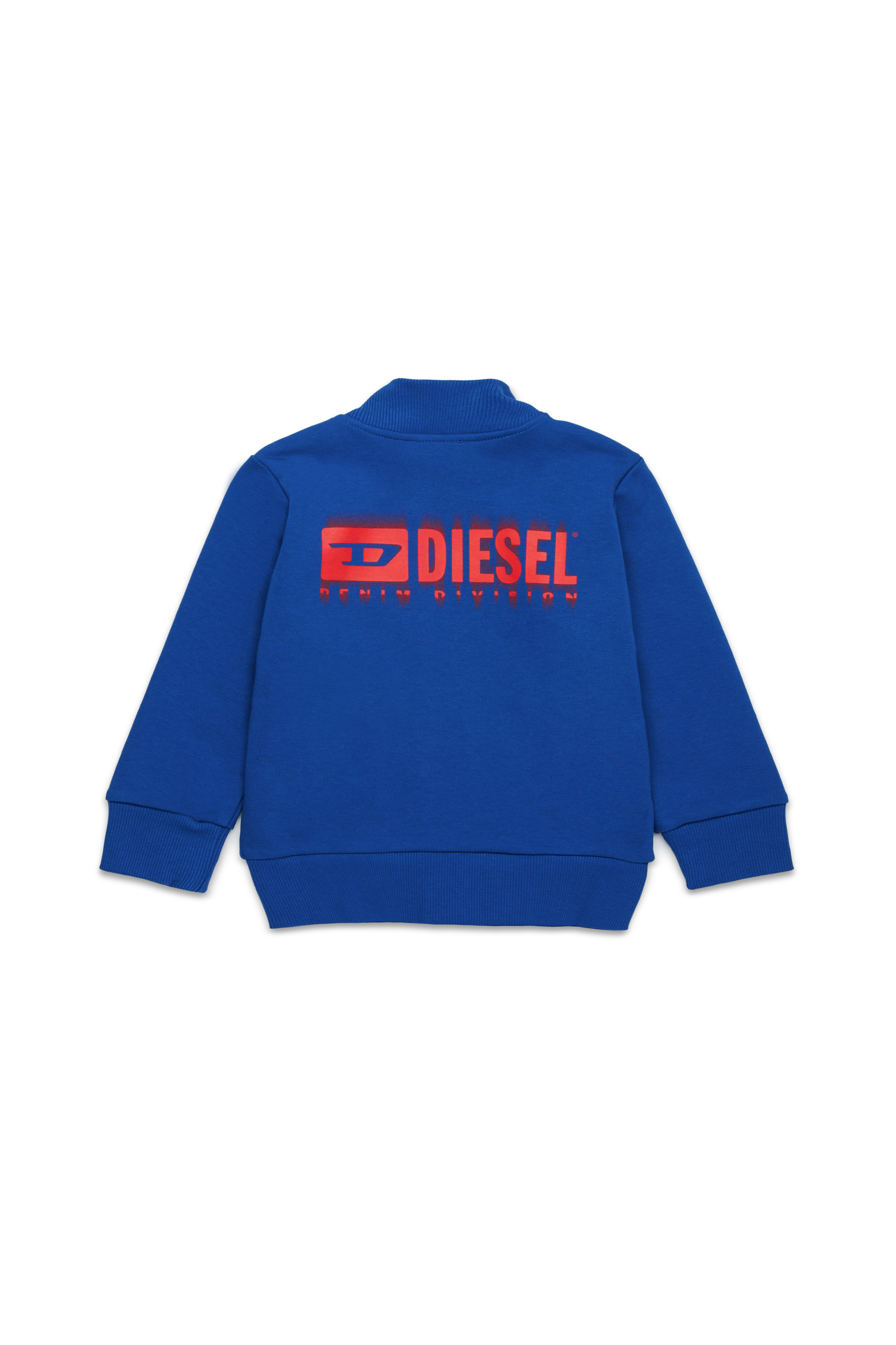 Diesel - SVOUGZIPALB, Unisex's Zipped sweatshirt with smudged logo in Blue - 2