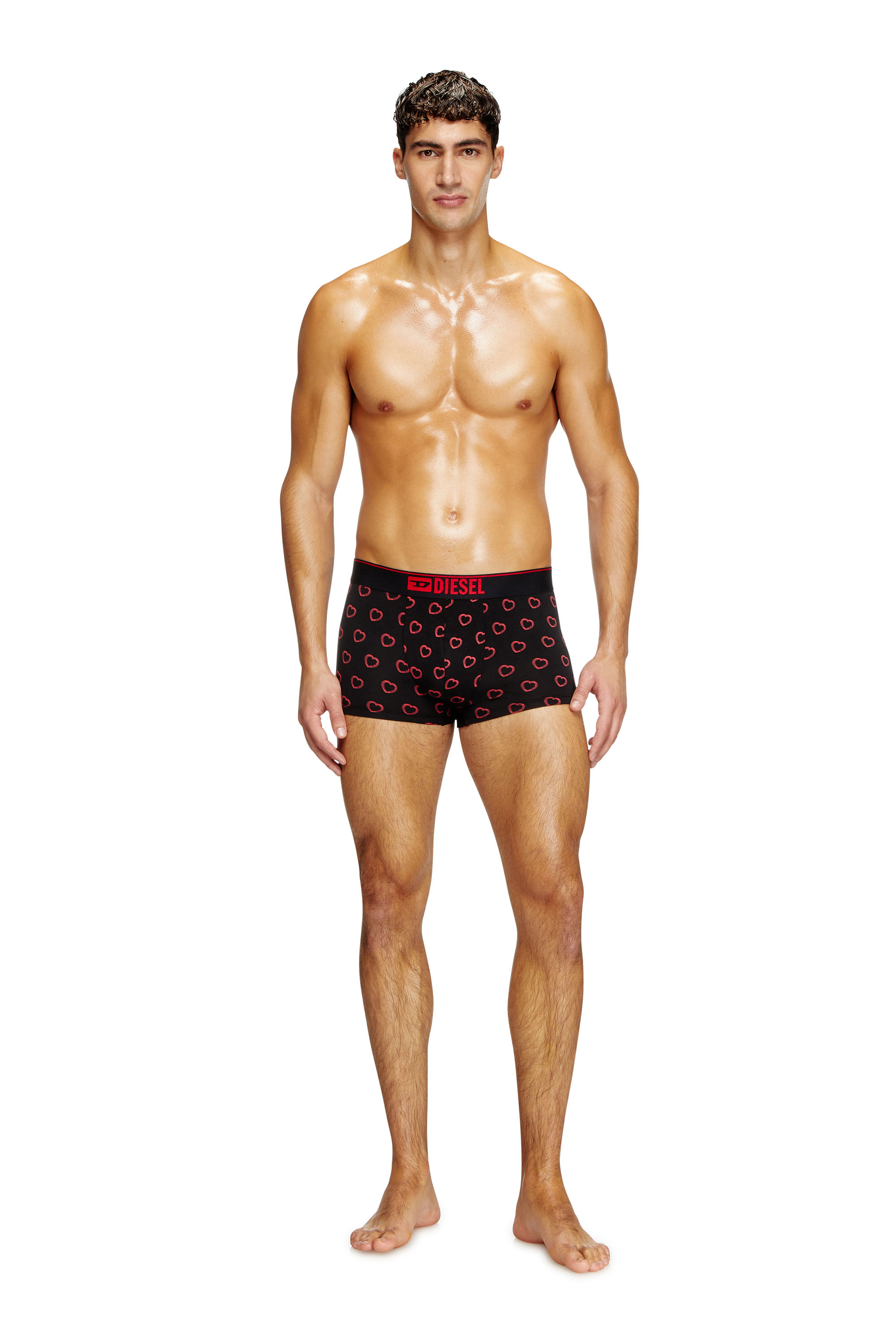 Diesel - DAMIEN-GFT-3PACK, Man's Three-pack boxer briefs with heart motif in Red/Black - 3