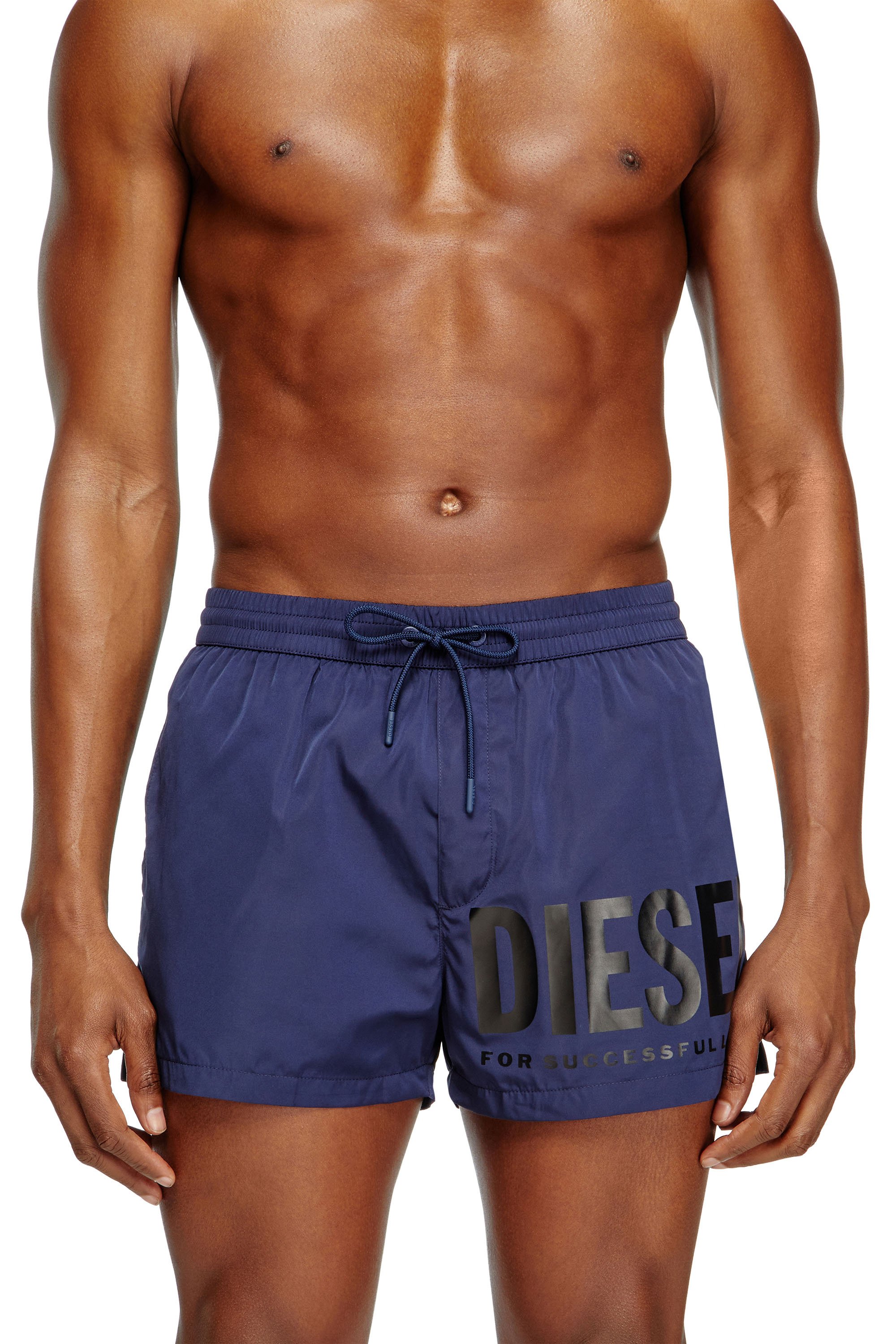 Diesel - MARIO-34-D-CORE, Man's Swim shorts with logo print in Blue - 2