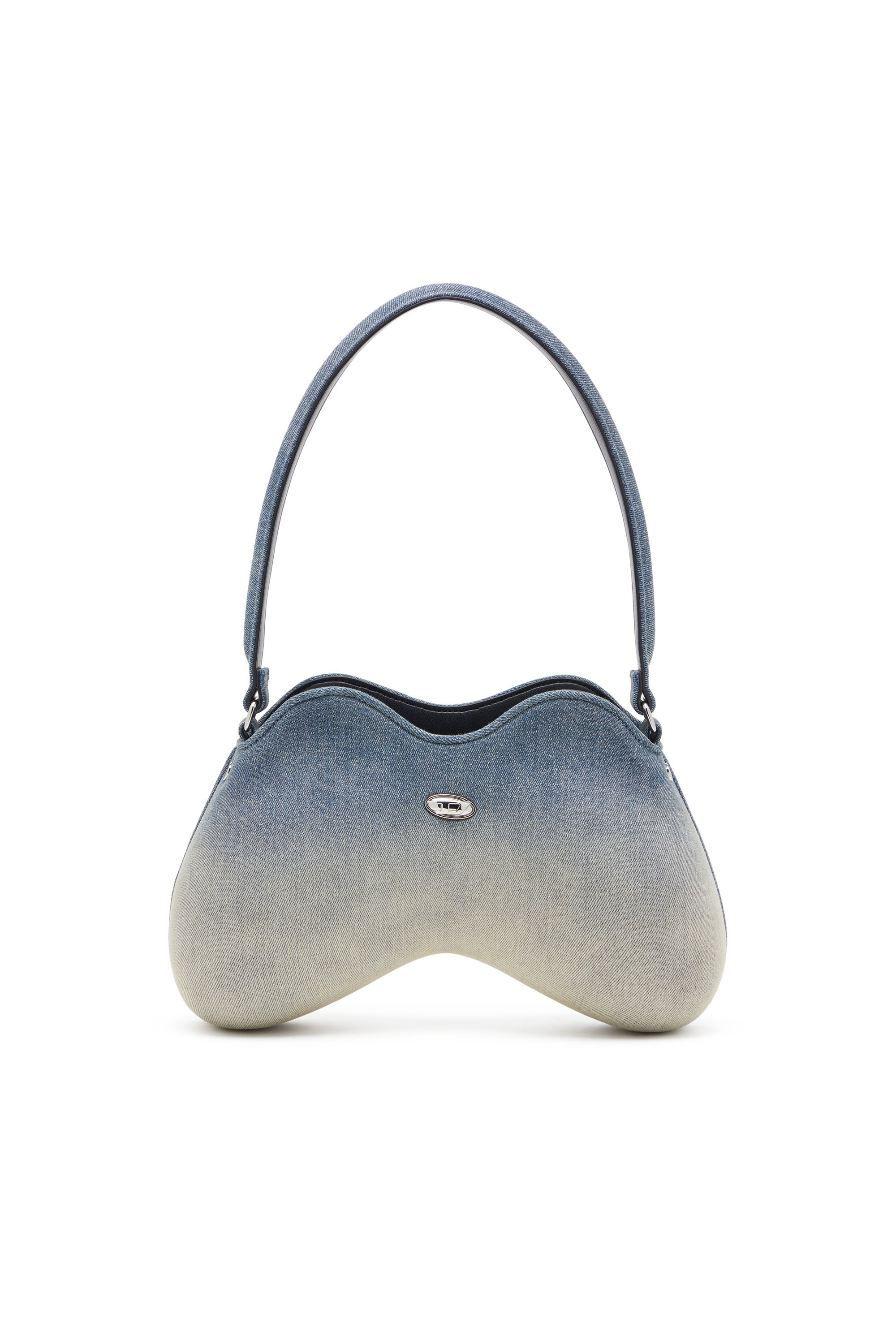 Diesel - DOUBLE-D SHOULDER, Woman's Double-D-Shoulder bag in solarised denim in Light Blue - 1