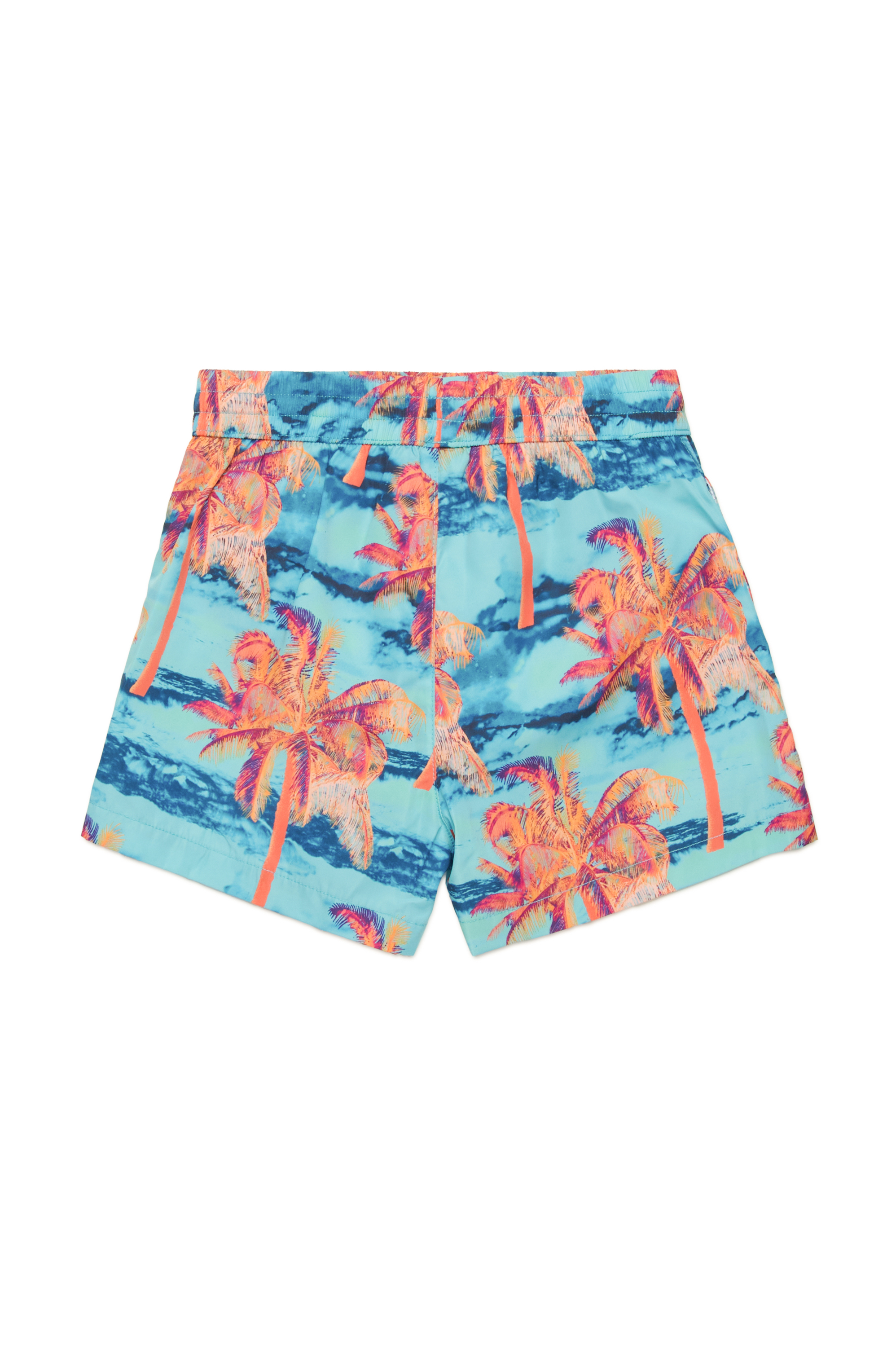 Diesel - MKEN37S, Man's Swim shorts with palm tree print in Multicolor/Blue - 2