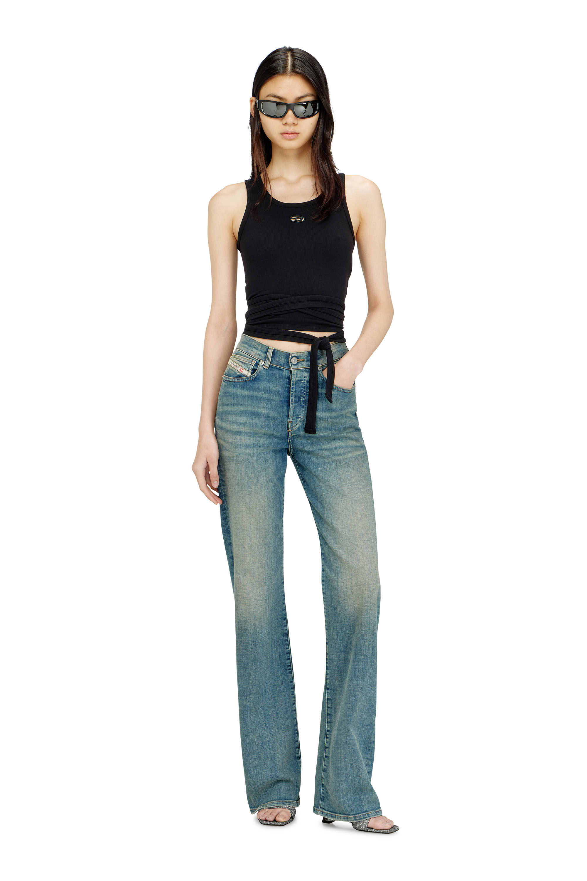 Diesel - T-ANKY-TAIL-S1, Woman's Crop top with wrap-around design in null - 1
