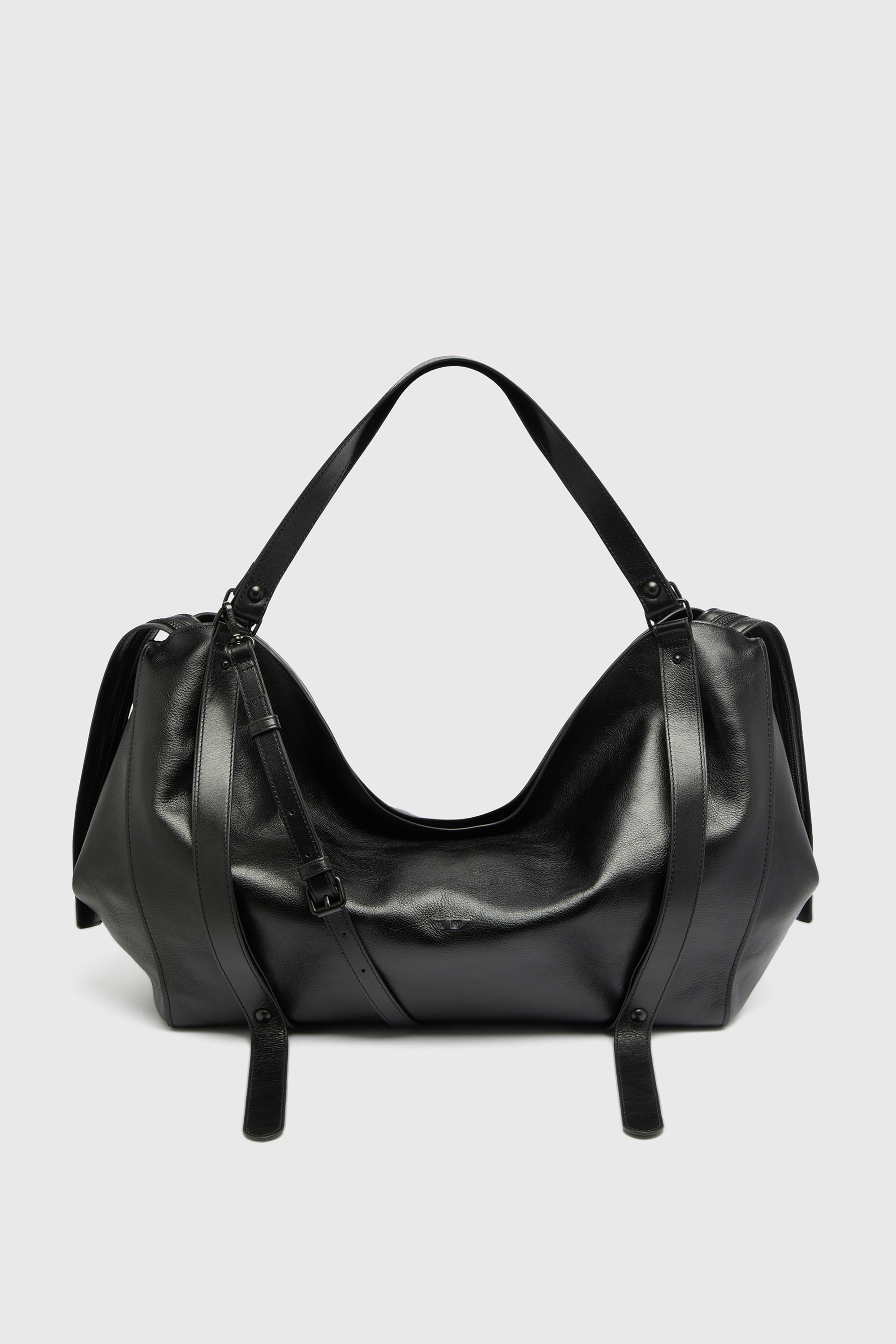 Diesel - D-ONE DUFFLE 48H, Unisex's D-One-Duffle bag in leather in Black - 1