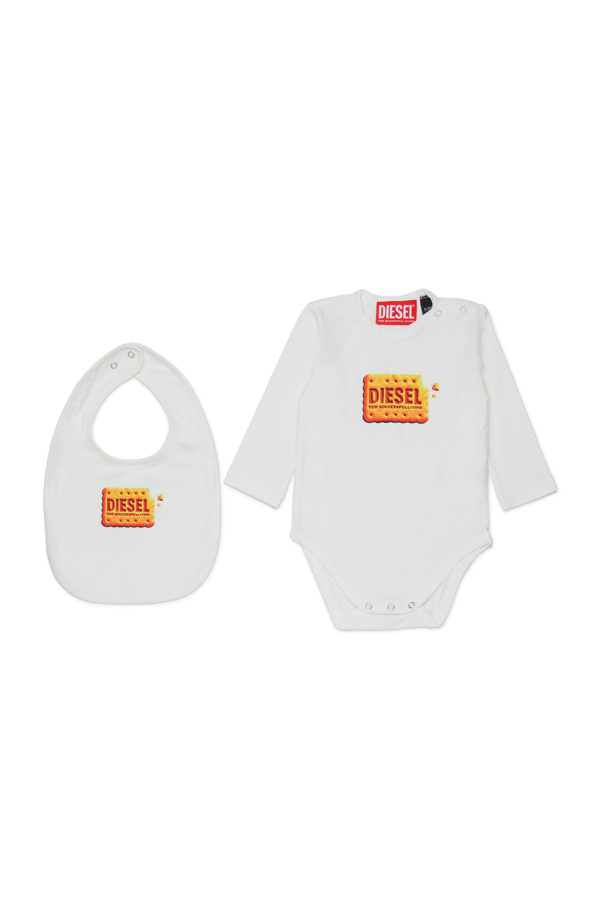 Diesel - UPPYBOX-NB, Unisex's Newborn set with logo biscuit print in White - 1